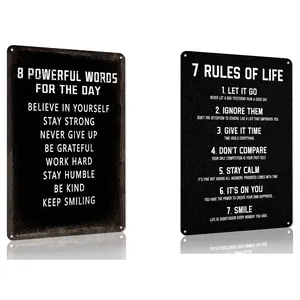 Motivational Quotes Metal Sign, Daily Reminder Wall Art Sign, Bedroom Boys Room Home Decor