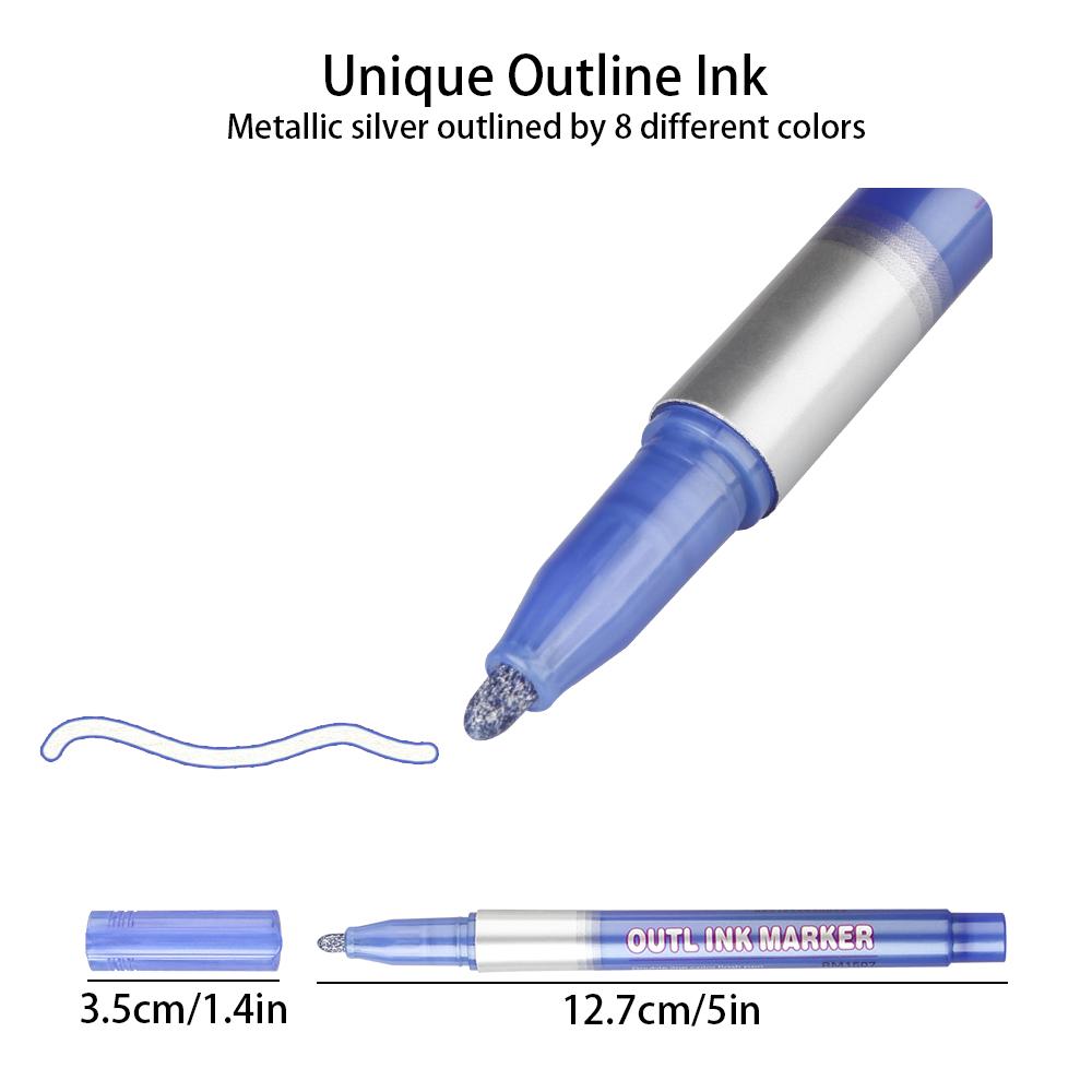 Tomorotec Self-outline Metallic Markers, Colored Double Line Pen Outline Marker Journal Pens for Drawing office accessories bible study highlighter Tomorotec Self-outline Metallic Markers, Colored Double Line Pen Outline Marker Journal Pens for Drawing office accessories bible study highlighter