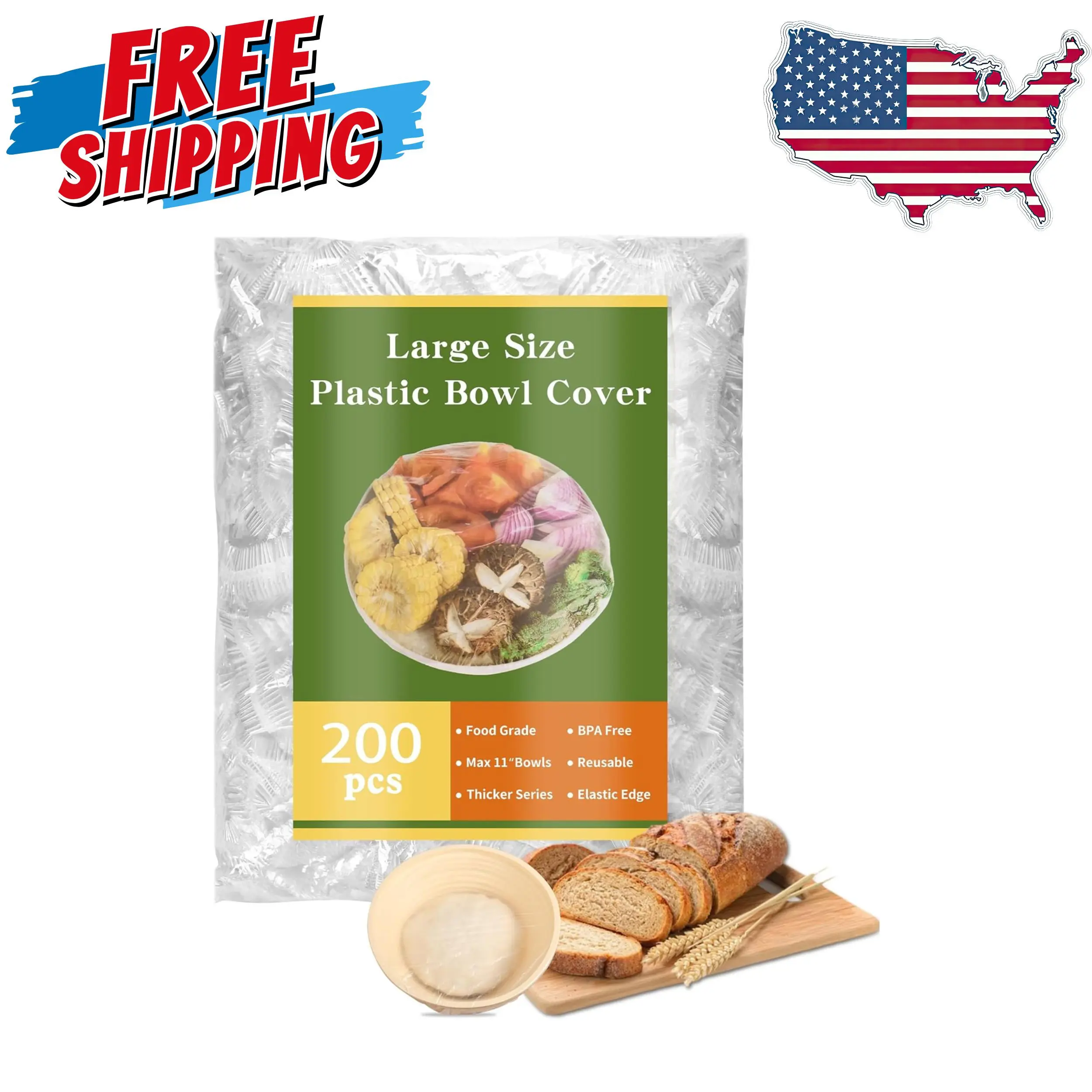 200 Bowl Covers Shower Caps for Sourdough Bread Proofing Large