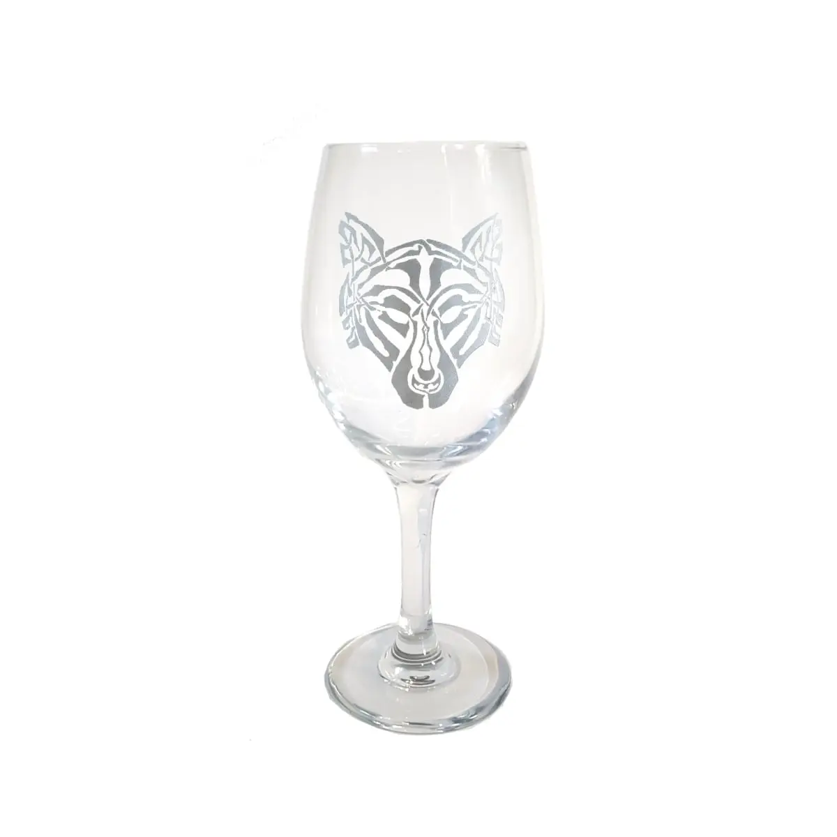 18 oz Celtic Wolf Engraved Wine Glass