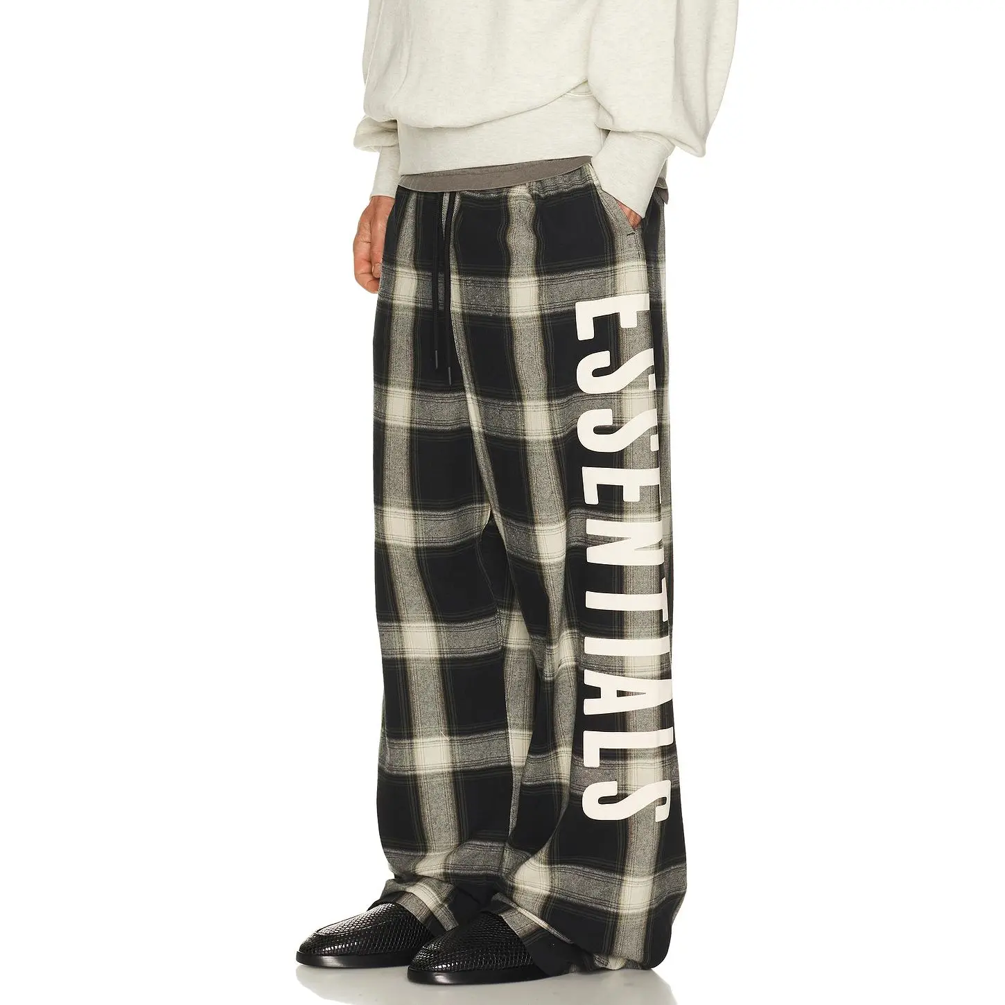 Fear of God ESSENTIALS Lounge Pant in Iron Grey Plaid