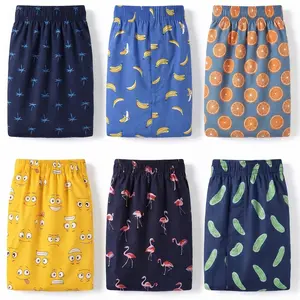 Mens Boxer Shorts Funny Boxers Sleep Short Plaid Cotton Loose Woven Boxers for Men Fabric Menswear Soft Stylish