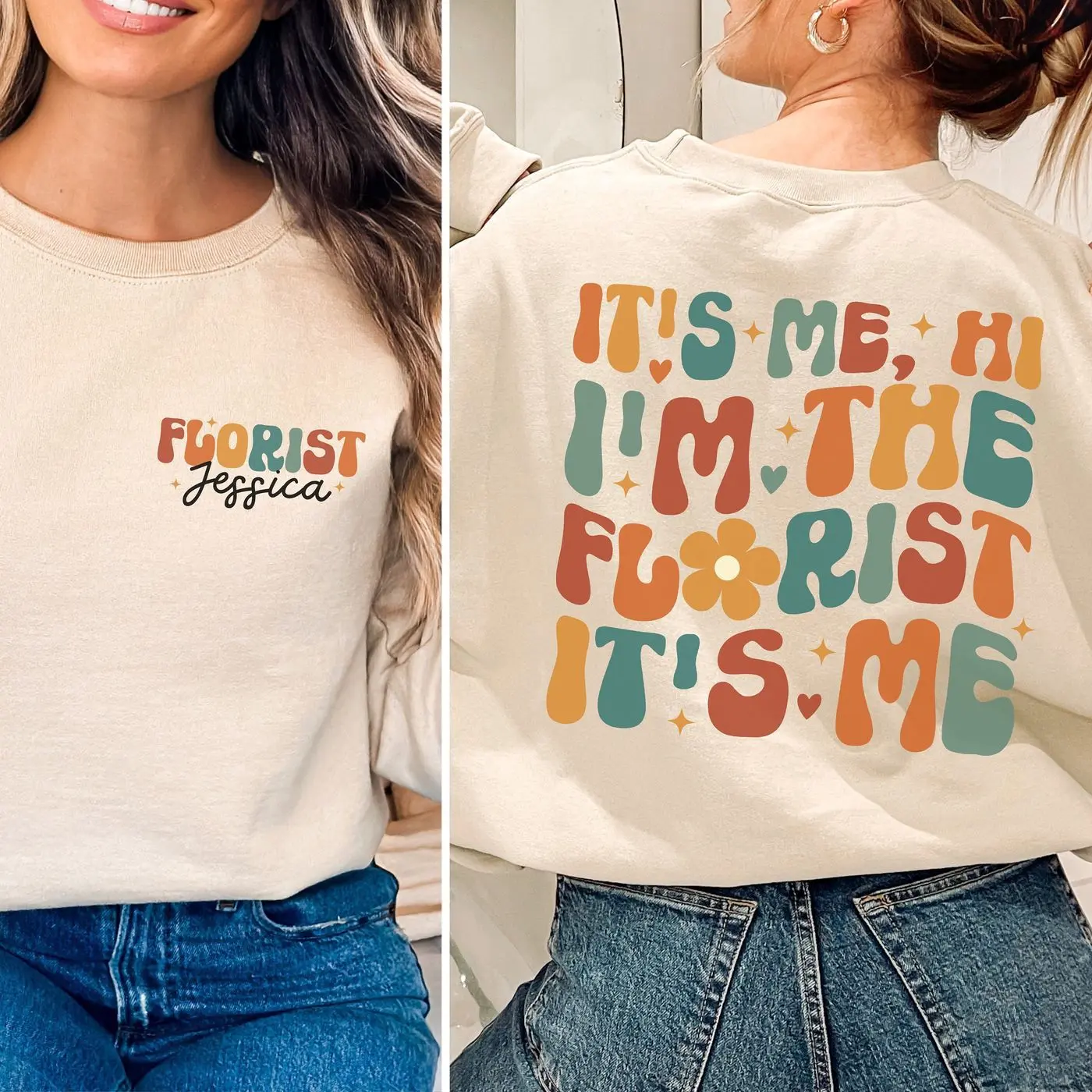 Personalized Florist Shirt, It's Me I'm The Florist Sweatshirt, Gift for Florist, Flower Dealer, Flower Arranging Tee, Plant Lover, Gardener
