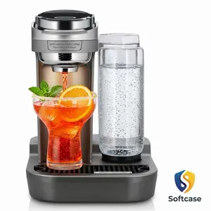 Automatic Home Bartender Mixer Machine with 2 Glass Spirit Bottles, Plastic Components, Brushed Metal Finish for Mixologists
