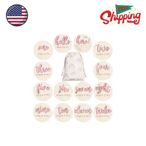 7 Pack 3D Baby Monthly Milestone Card Signs Baby Announcement Sign