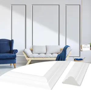 3 Frame Pre-Cut Wall Molding kit, Ready to Assemble Wainscoting Panels for Interior Wall Décor, Bedroom Living Room Office Accent Wall - Easy Installation with Glue (3)