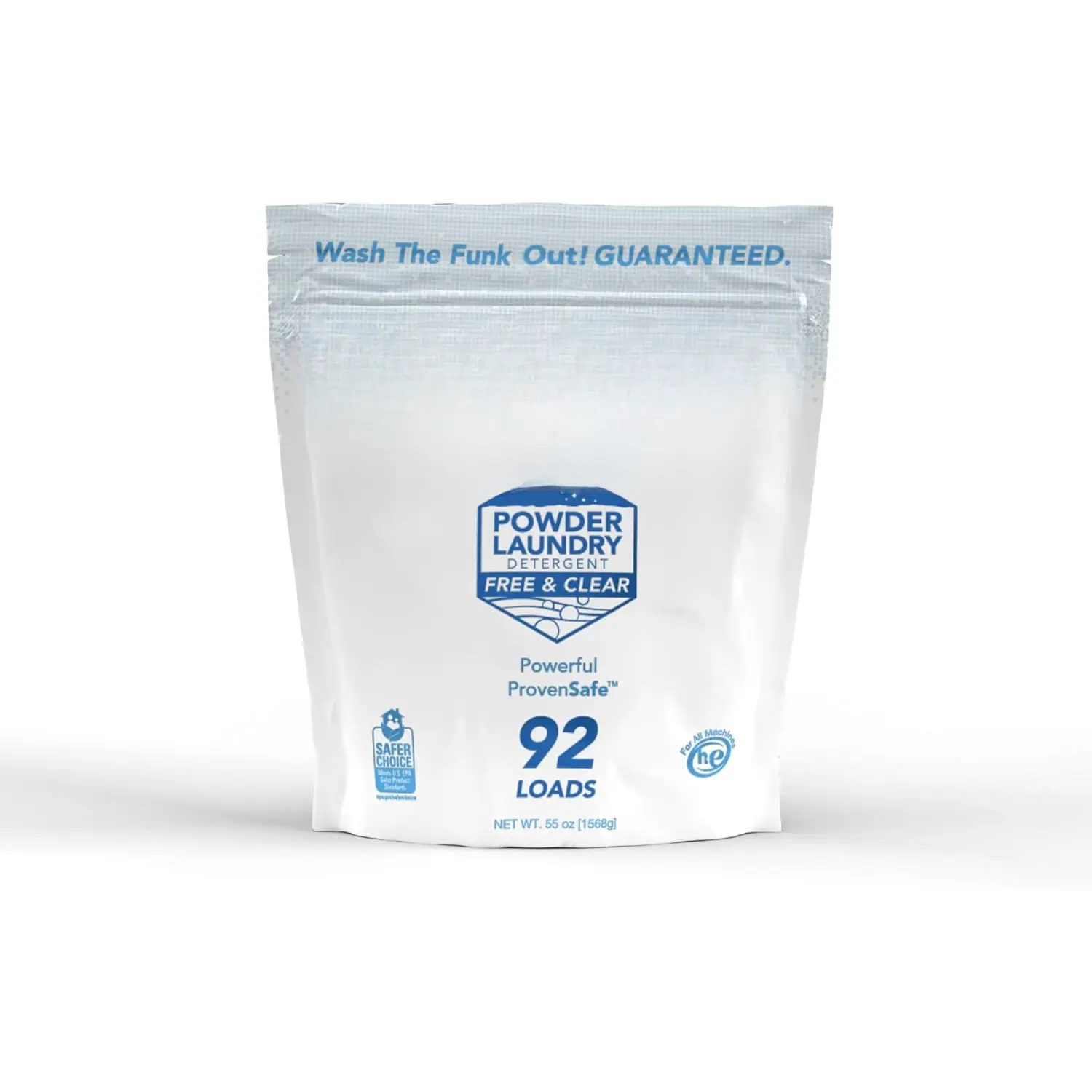 Laundry Detergent , 92 Load/55oz. 'Free & Clear'  Laundry Detergent for  . ProvenSafe(TM) Laundry Stripper Washing Detergent w/Odor & Stain Remover for Activewear & All Fabrics