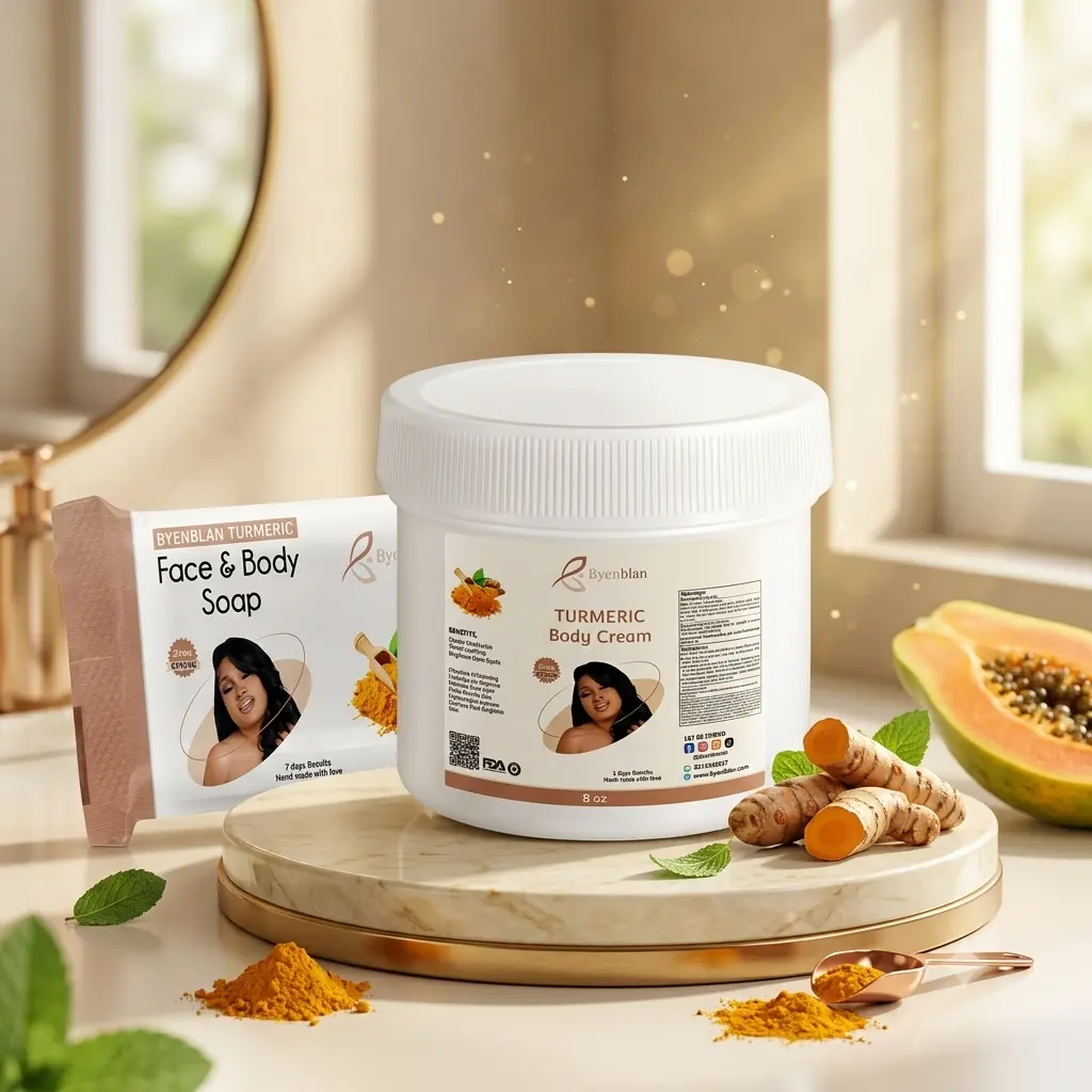 Byenblan Turmeric 2PCS Set Body Cream 8oz & Handmade Soap 4oz – WorldcaShop USA
