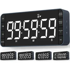 Rechargeable Kitchen Timer - 7.8"  Display,  LED, 5 Alarms, 99H Countdown/Countup for Cooking, Classroom,  Gym