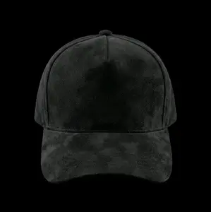 Black Suede Baseball Cap - Stylish Casual Headwear for Daily Wear