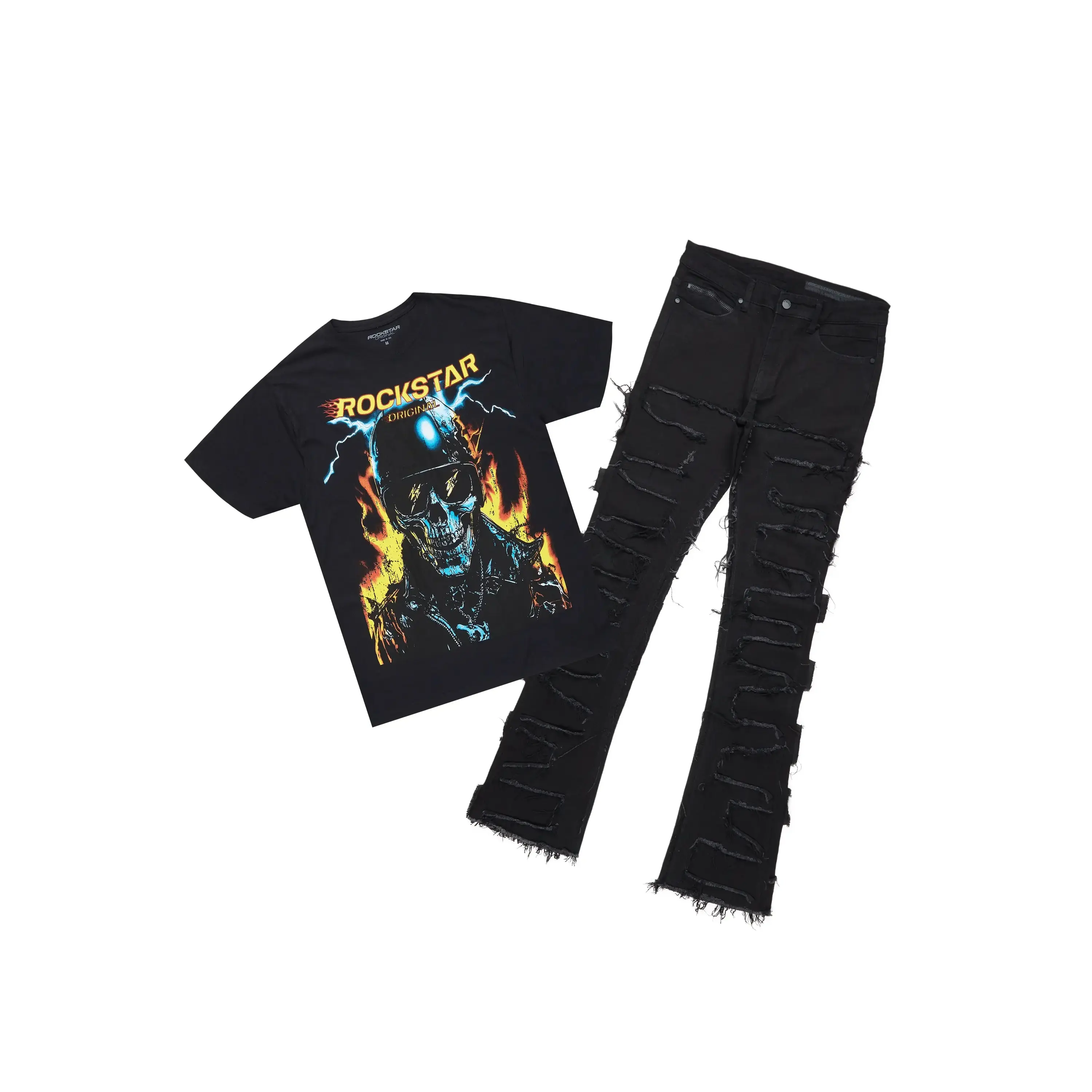 Balius Black T-Shirt/Stacked Flare Jean Bundle