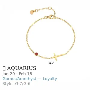 VBNT Zodiac Cross Birthstone Bracelet for Women 18K Gold Plated Stainless Steel Adjustable Chain 6.3”–7.7” Crystal Birthstone Jewelry Gift for Her All Zodiac Signs