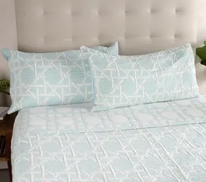 Mrs. H by Dee Hilfiger Trellis Jacquard Full Blanket & Shams