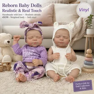 Otarddolls 1PC 18 Inch Pascale Reborn Doll With Vinyl Body Hand Painted Hair Soft Touch Feeling Lifelike Realistic Bebe Newborn Doll Exquisite Birthday Gift