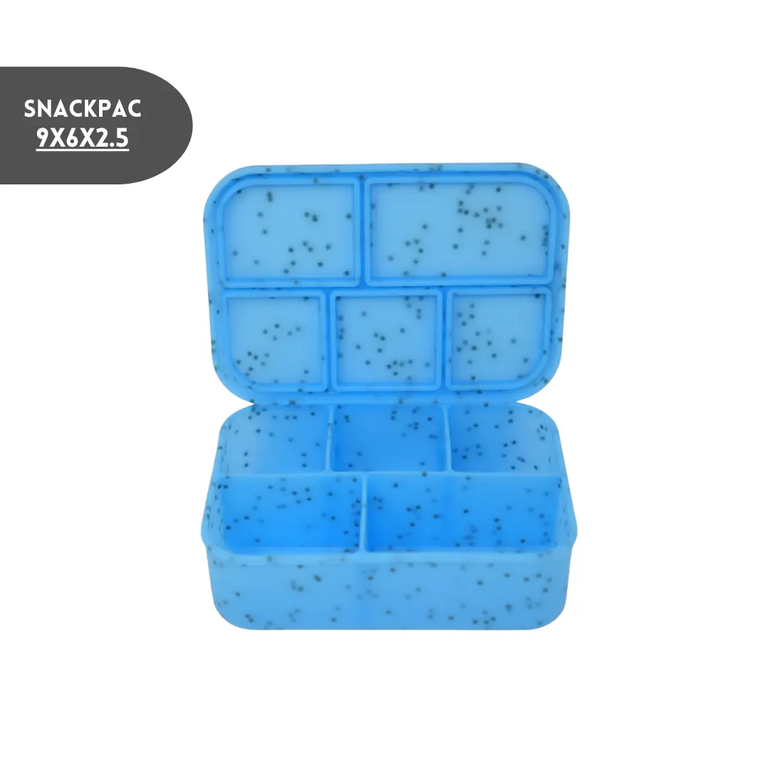 The Dearest Grey Silicone SnackPac Bento Box Leakproof Lunchbox - Snack & Meal Prep Container
