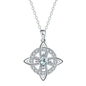 Zircon Celtic Knot Necklace, Witch Knot Clavicle Chain, Suitable for Couples, Everyday Gifts, Versatile