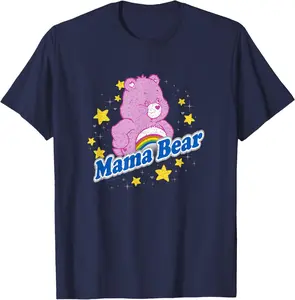 Care Bears Mama Bear Cheer Bear Rainbow Stars Vintage Logo T-Shirt