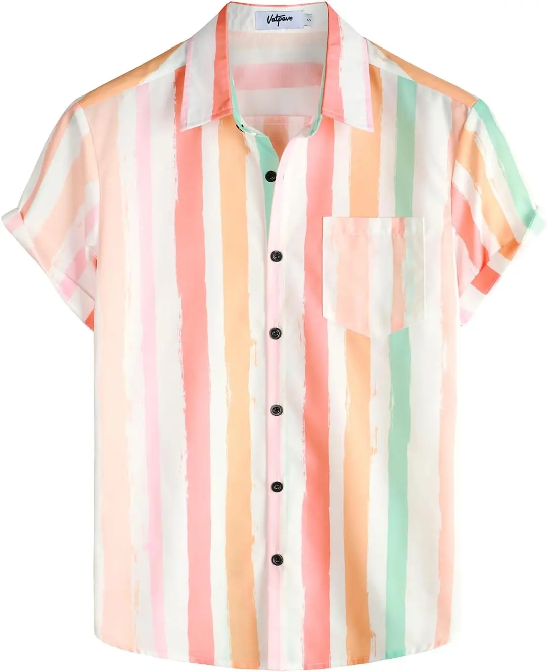 Mens Summer Hawaiian Shirt Pastel Short Sleeve Button Down Shirts