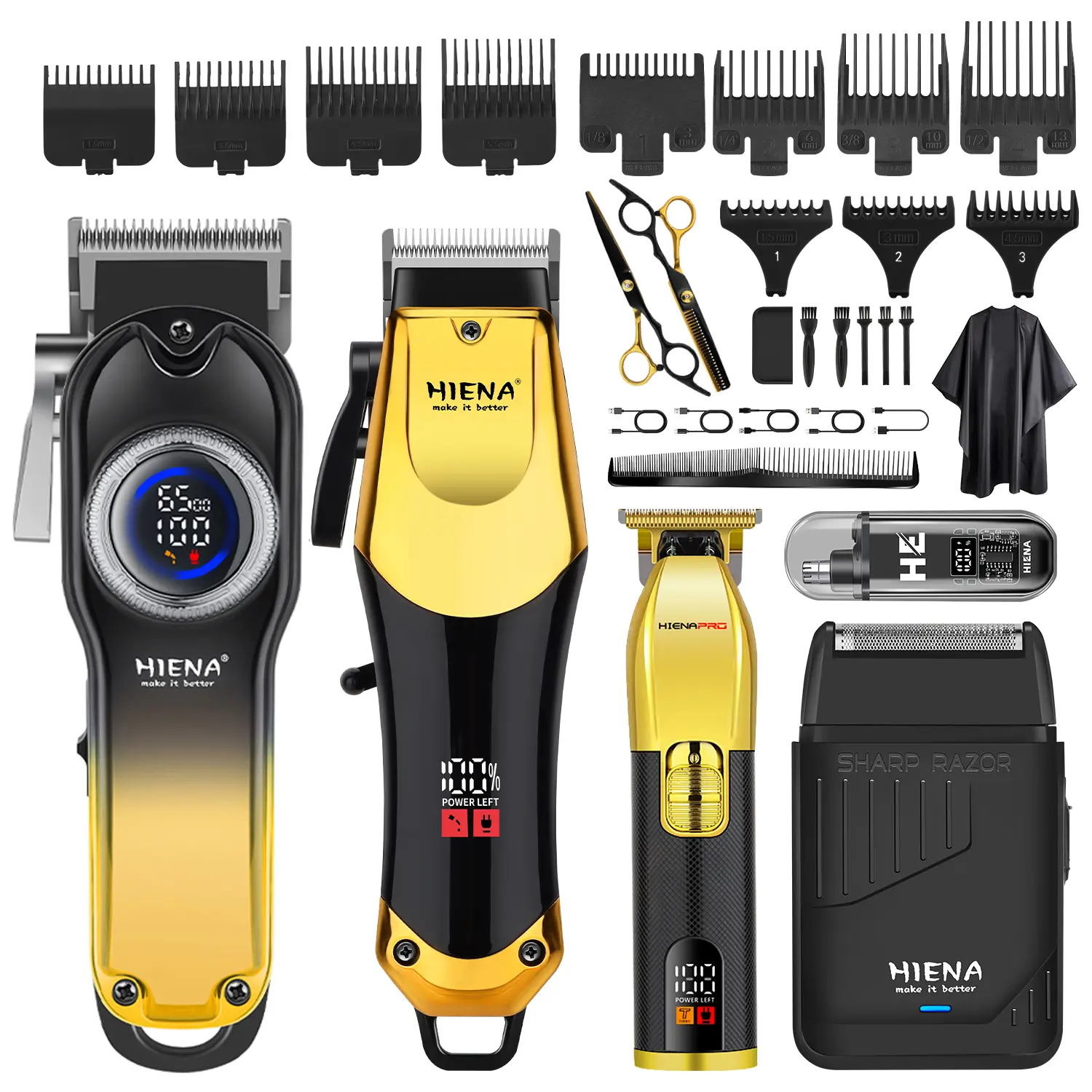Men's hair cutting and shaver set, rechargeable hair clipper, ABS body, professional hair cutting set, bathroom hair cutting tool set, shaver set, ideal gift for fathers, holiday gift