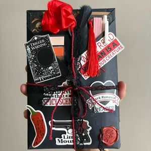 Dark Romance Dark Romantasy Blind Date with a Book Notebook Pen Bookmark Stickers Eye Mask & Hot Cocoa Set Valentine’s Day Gift Perfect Gift Bundle Quirky Gift