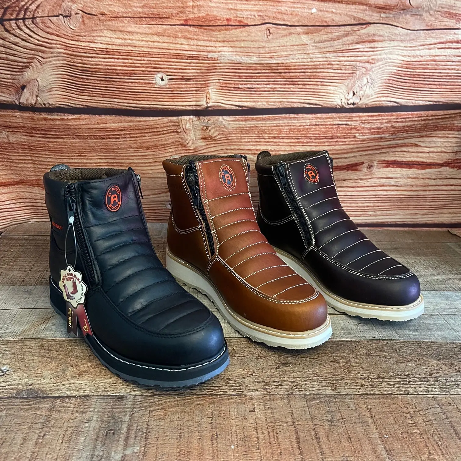 Men's Best Work Boots Zipper Genuine Leather Oil Water  Resistant Style 339