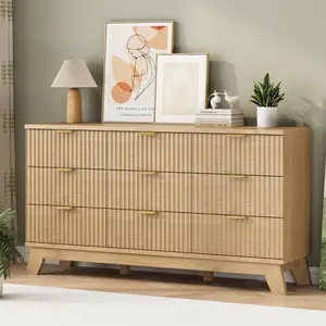 9-drawer dressing cabinet, long bedside table with drawers and storage cabinets, Bohemian solid wood dressing table TV stand, medieval modern bedside table, suitable for bedroom wardrobes