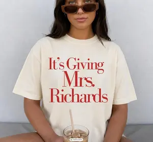 Custom Its Giving Mrs Shirt Personalized Bride Last Name Tshirt Newly Engaged Gift Bride To Be Shirt Bachelorette Gift Marriage Material