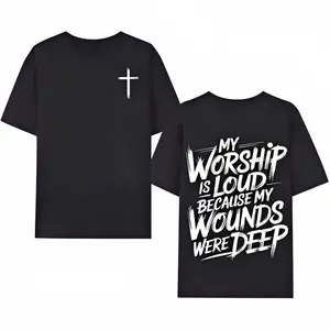 My Worship Is Loud Because My Wounds Were Deep Unisex Christian Shirt, Christian Scripture T-Shirt, Vintage Retro Shirt Double Sided Printed,Street Top