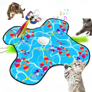 Fuufome 2026 Upgrade Interactive Hide and Seek Cat Toy Automatic Moving Feather Wand Motion Activated Rechargeable Indoor Exercise Toy for Cats and Kittens Stress Relief Boredom Relief Enrichment Toy