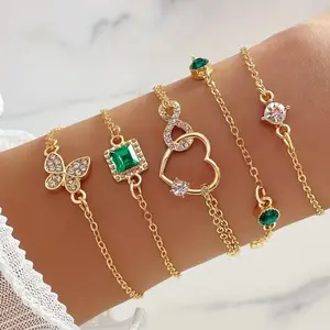 Five piece stackable, BoHo style bracelet set