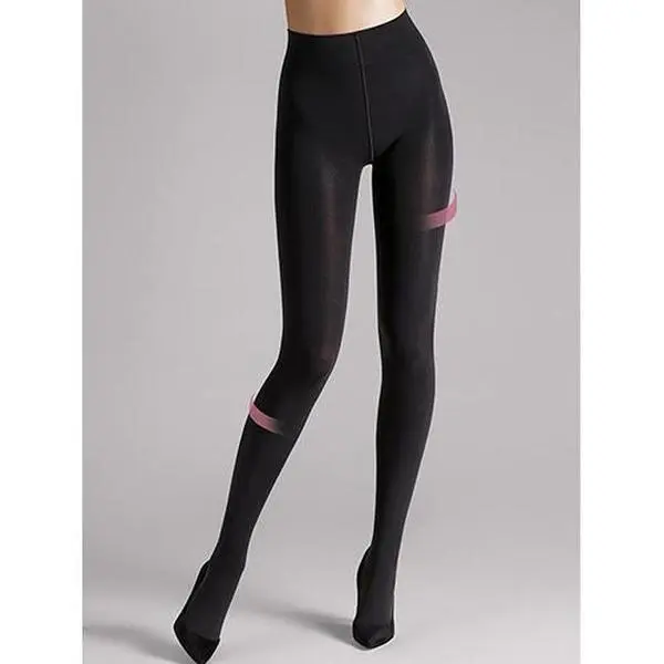 Women's Opaque 100 Denier Tights - Compression Knit Fabric for Leg Support and Smoothing Figure