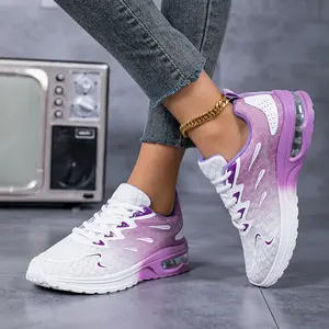 Women'S Air Cushion Athletic Sneakers - Shock-Absorbing, Lightweight Low-Top Running Shoes With Breathable Mesh Upper & Durable PU Sole, Perfect For Tennis & Outdoor Activities, Tennis Shoes