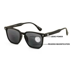 Progressive Reading Sunglasses - Zero Power On Top -UV Protection Tinted Bifocal