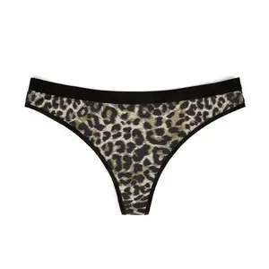 Leopard Print Women's Thongs, Seamless Thongs, AOP Underwear, Lingerie, Comfortable Thongs for Everyday Wear