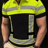 【Black Friday】Men's Short-Sleeve Polo Shirt, Casual 3D-Printed Golf Shirt, Striped Pattern, Sporty Style, Summer Fitted Top, Summer Polos