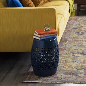 Navy Blue Ceramic Stool Navy Blue Ceramic Stool