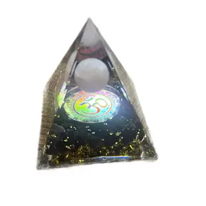 Handmade Ohm Amethyst Orgone Pyramid - Spiritual Healing Tool