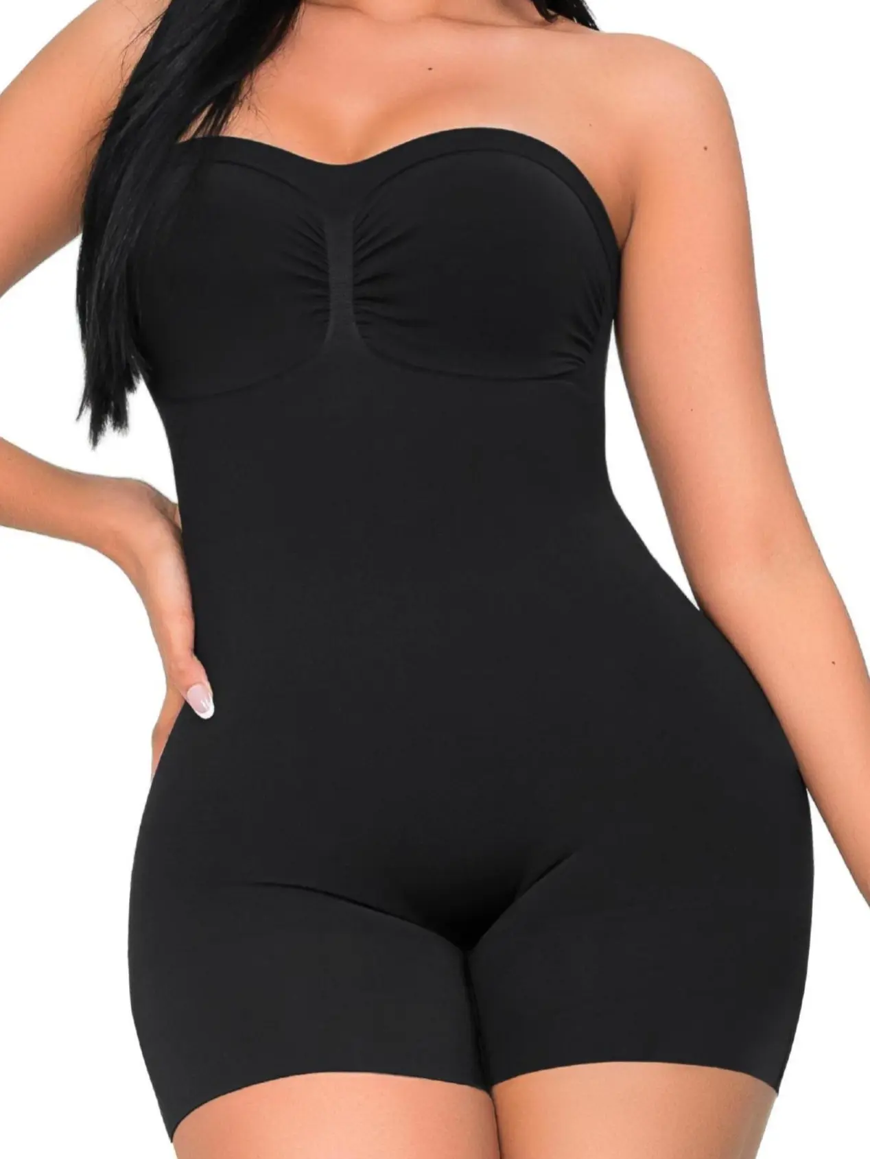 Stagmi SMI7168 Women's Strapless Spandex Tube Jumpsuit Shapewear - Invisible Colombian Outerwear Faja, Adjustable Abdominal Compression Bodysuit with 360° Tummy Control & Push Up