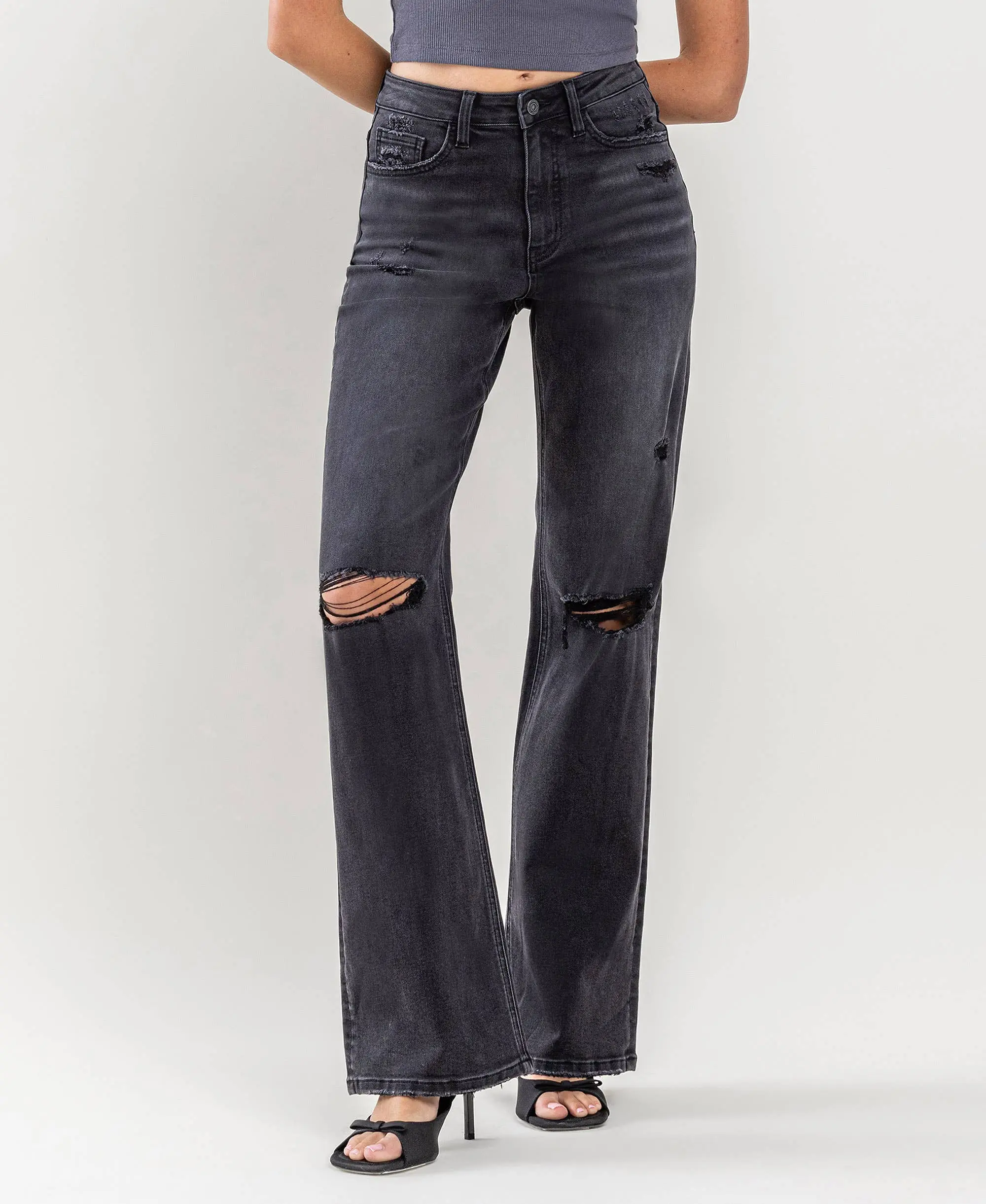 90's Vintage Super High Rise Flare Jeans