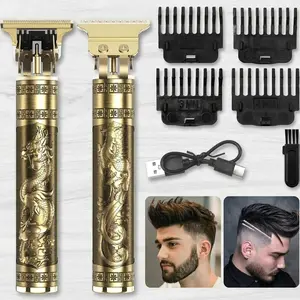 Men's Professional Gold Beard Trimmer (Luxury Gold): Wireless Charging Hair Trimming Set, with Barber-level Precision, Ideal for Home Beard Grooming