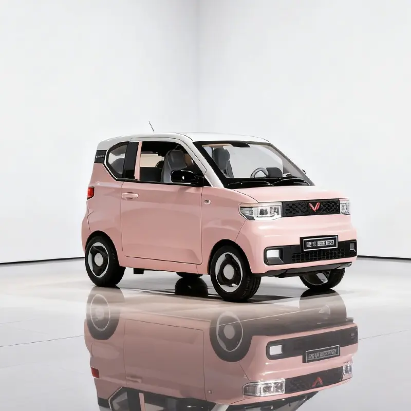 Wuling Hongguang MINI EV Diecast Car Model (1:22 Scale), Pull Back Vehicle with Light & Sound, Openable Doors, Hood & Trunk, Alloy Miniature for Kids, Collectible Desk Decoration & Ideal Gift for Car Lovers