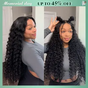 Mamushow 7x6 Glueless Water Wave Wigs 200% Density Human Hair With Drawstring Curly Wave Wigs Closure Wigs Pre Plucked Pre Cut Pre Bleached Wear and Go Wigs Outdoorfun Party Vacation Wigs #Tiktokshopmemorialday#Summervibes