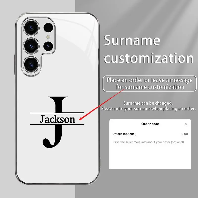 Custom High-End Surname-Engraved Smartphone Case, Exquisite 995 Cellphone Casing Protector for Galaxy S23 Ultra Mobile Phone Accessories