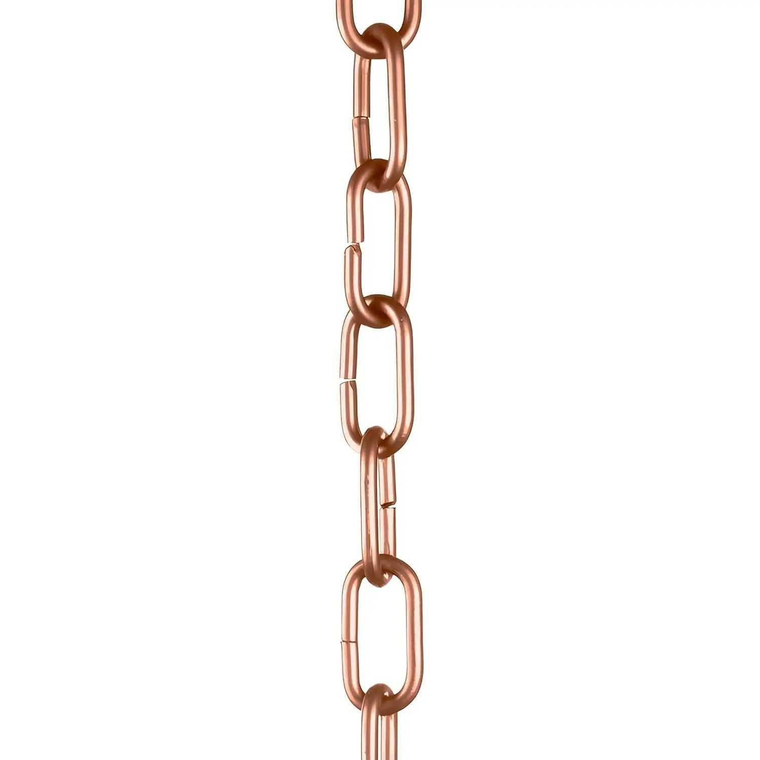 8.5 ft Brushed Copper Coated Traditional Rain Chain - 27 Links Decorative Gutter Catcher Chain, Durable Artisan Construction Downspout Replacement for Home Improvement Curb Appeal, Rain Chains, Decorative Chain