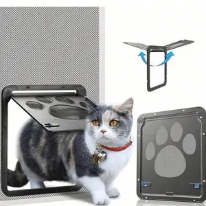 Pet Screen Door with Lockable Magnetic Flap - Easy Install Cat & Dog Door Insert (8x10 Inch & 12x14 Inch), Scratch Resistant Automatic Self-Closing for Small Dogs & Cats