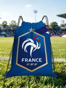 1 pc France Football Drawstring Bags Shopping Unisex Storage Organize Bundle Pocket Rope Bag Match Day Essentials