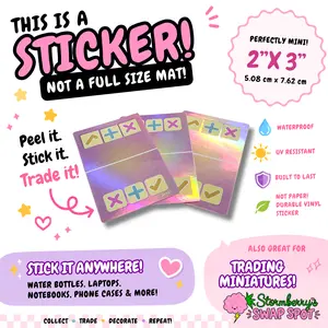 SWAP SPOT Mini Mat Stickers - 3 Pack Holographic 2" x 3" Fidget Trading Mat Stickers