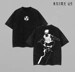 Retro Heavy Limited Kakashi Hatake x Naruto Anime Double Printed Vintage Unisex Washed Tee Gift For Anime Fan Anime Lover Kakashi Fan