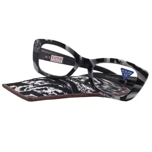 Mystika (Premium) Reading Glasses, High End Readers +1.25..+3 Magnifying Glasses (Black N White) StripesCat Eye, NY Fifth Avenue Lightweight