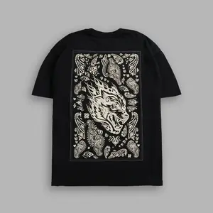 DARC WOLF SHIRT Bodybuilding Oversized Tee in Black Western V2 "Premium" Oversized Tee for Bodybuilding Activities